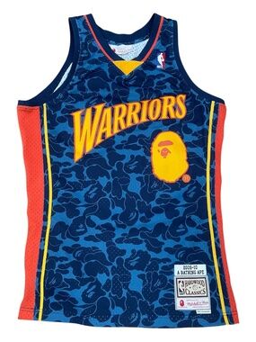 BAPE x Mitchell & Ness Warriors ABC Camo Swingman Jersey